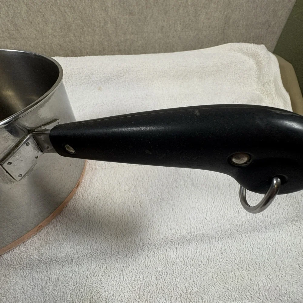 Revere Ware Pre 1968 Copper Bottom 1 Qt, 1.5 Qt, 2 Qt Set of Saucepans W/Lids